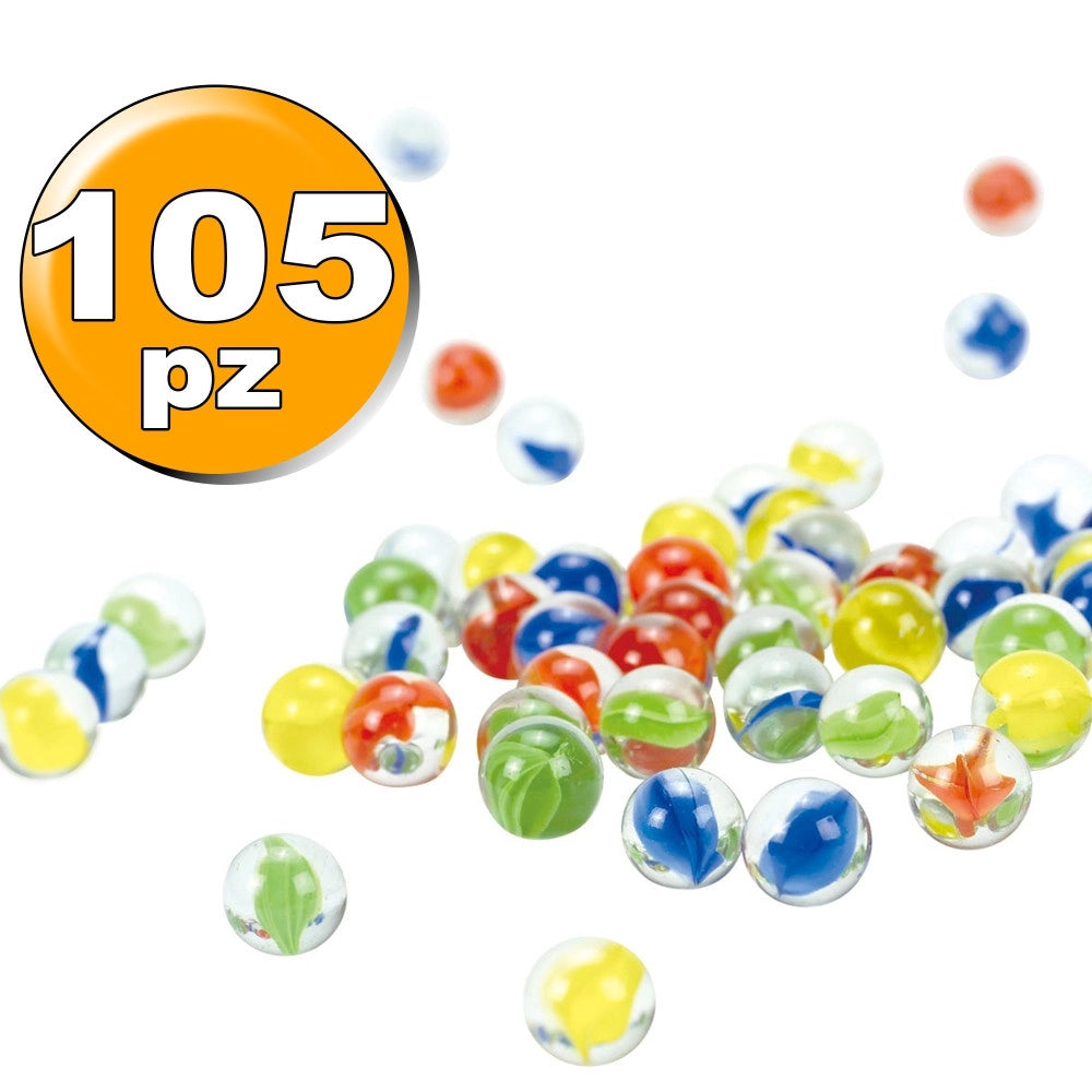 Trade Shop - Biglie Sacchetto Palline Di Vetro Marmo Pallina Biglia Multicolore Gioco Bambini -