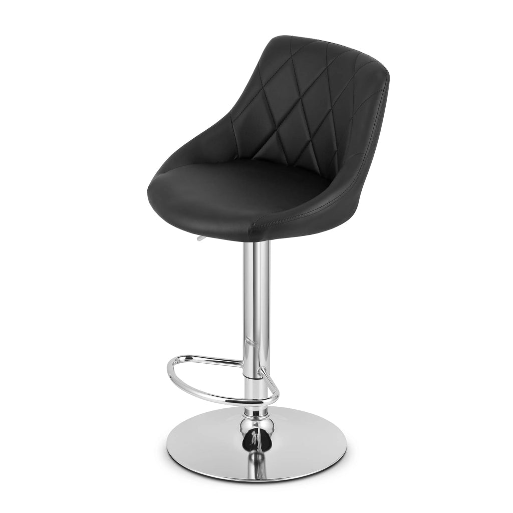 Sgabello girevole VALORA DAKA - Ecopelle nera con base cromata