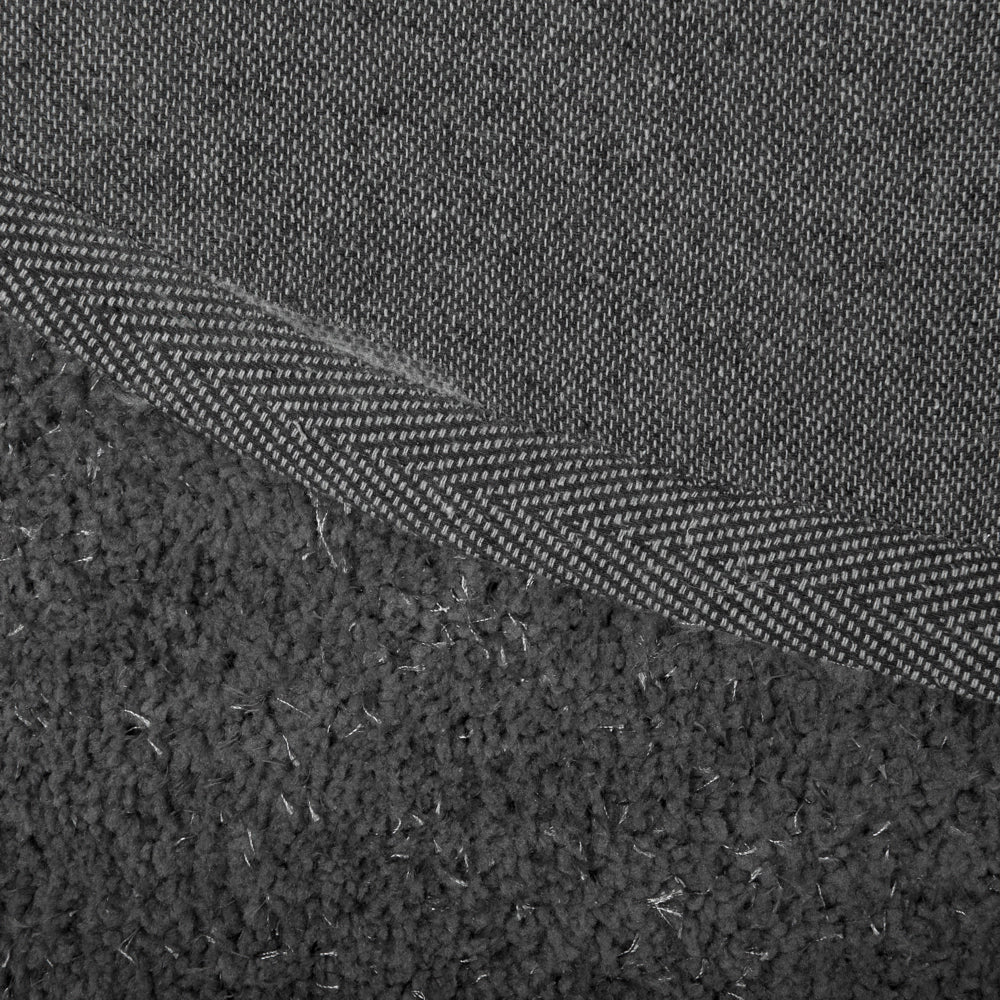 Tappeto shaggy grigio scuro 140 cm moderno tappeto rotondo trapuntato a Pelo Lungo