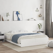 Giroletto con Cassetti-Struttura Letto con contenitore Bianco 150x200 cm in Legno Multistrato 511432