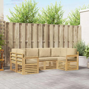Set di divani da esterno 5 pcs Bianco e Beige