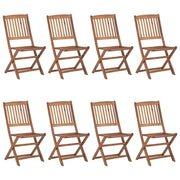 Sedie da Giardino Pieghevoli 8 pz con Cuscini Massello Acacia 3075046