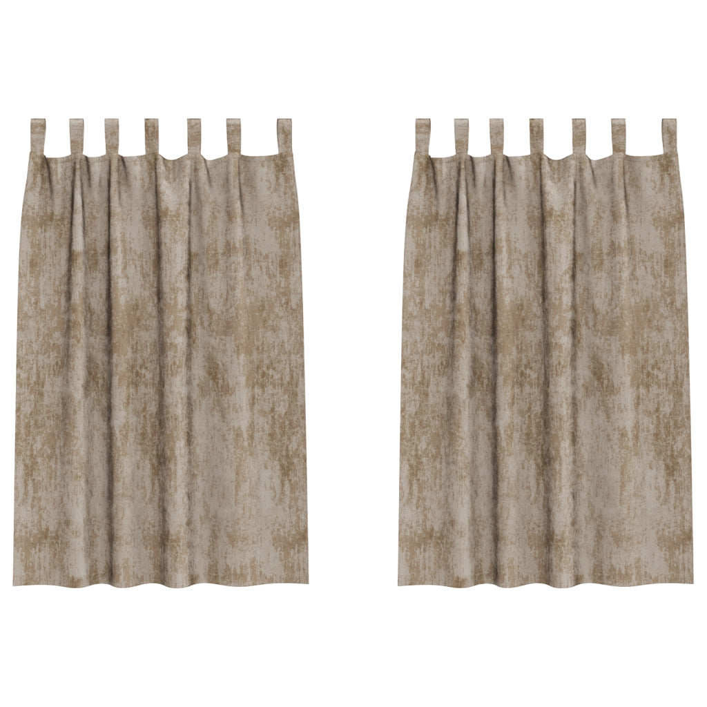 Tende di velluto 2 pezzi con occhielli champagne 175x140 cm