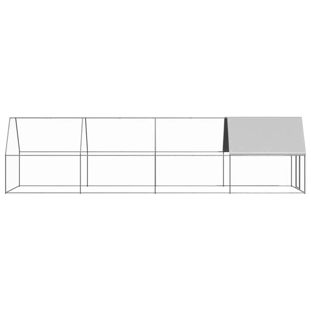 Pollaio da Esterno 2x8x2 m in Acciaio Zincato 3089321