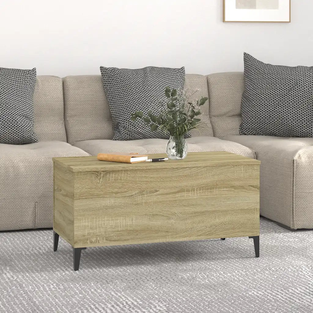 Tavolino Salotto Rovere Sonoma 90x44,5x45 cm Legno Multistrato 819591