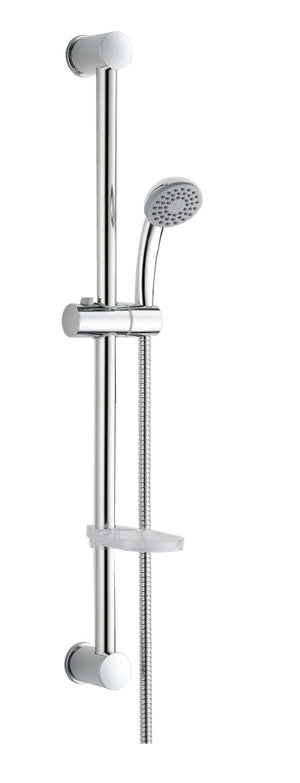 Saliscendi Asta con Doccetta  in Acciaio Nature 125