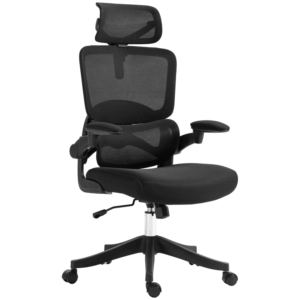 Sedia da ufficio regolabile con schienale lombare ¨C zephmum ¨C Nera 62x58x120-133 cm