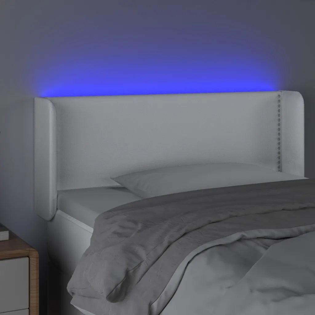 Testiera a LED Bianca 103x16x78/88 cm in Similpelle 3123181