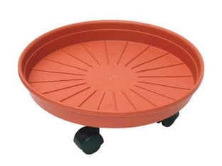 SOTTOVASO TONDO CON RUOTE MARGHERITA- - ø cm.25x6h. - 4 pezzi ICS