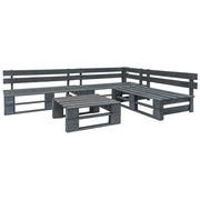 Set Divani da Giardino con Pallet 4 pz in Legno Grigio cod mxl 43800