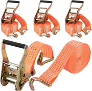 Cinture di legatura 4 pezzi 3 kg con molla 6 m x 50 mm - Cinture di legatura per trailer - motocicletta - auto - merci con ganci