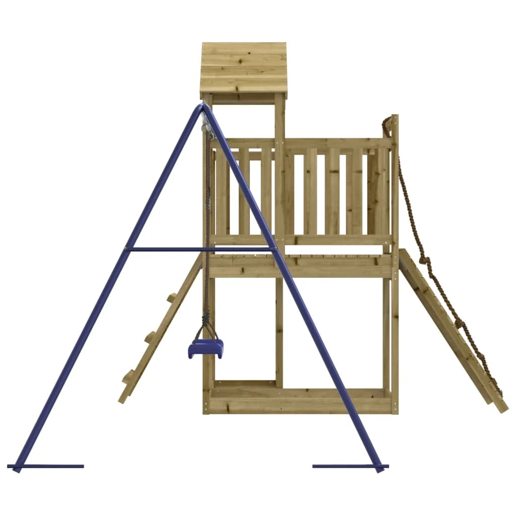 Altalene per parco giochi all'aperto scivolo altalene robuste giochi da giardino 286 x 248 x 214 cm legno di pino impregnato 02_0004743
