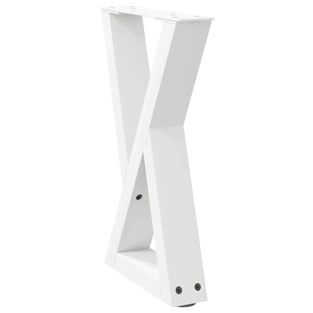 Gambe per Tavolino da Caffè 2 pz Bianche 38x(42-43,3) cm Acciaio 4012701