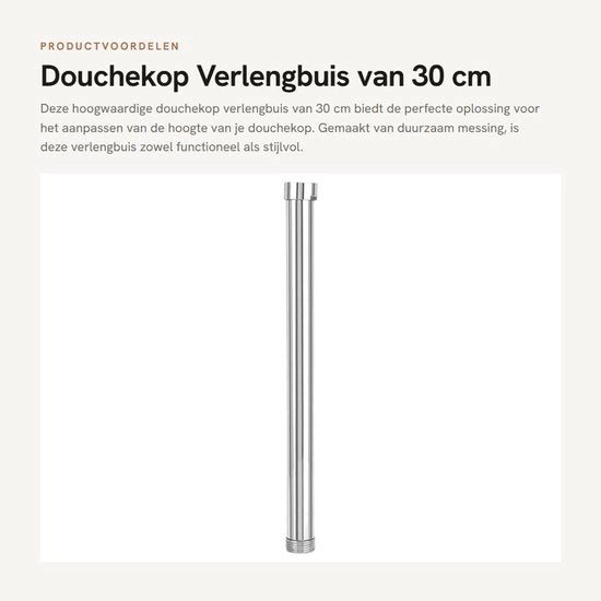Estensione di douchecop 30 cm - G3/4 pollici - Douchearm - Estensione di douchestang - Messing