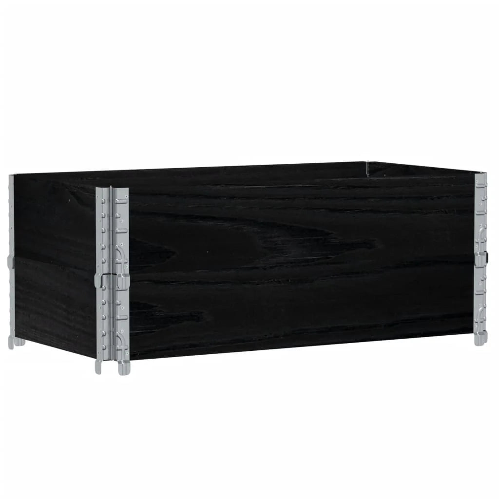 Vassoio per fioriera aiuola rialzata piante fiori terrazza giardino 100 x 50 cm legno massello di pino nero 02_0037287