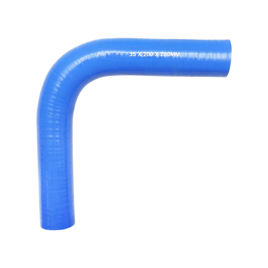 Tubo curvato in silicone a 90 gradi con inserto in tessuto, dimensioni 35x200x200 mm