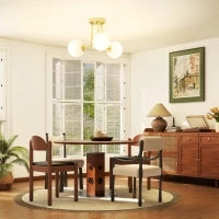 Lampadario da Soffitto Vintage con 3 Punti Luce Attacchi G9, 42x42x26.5 cm, Oro