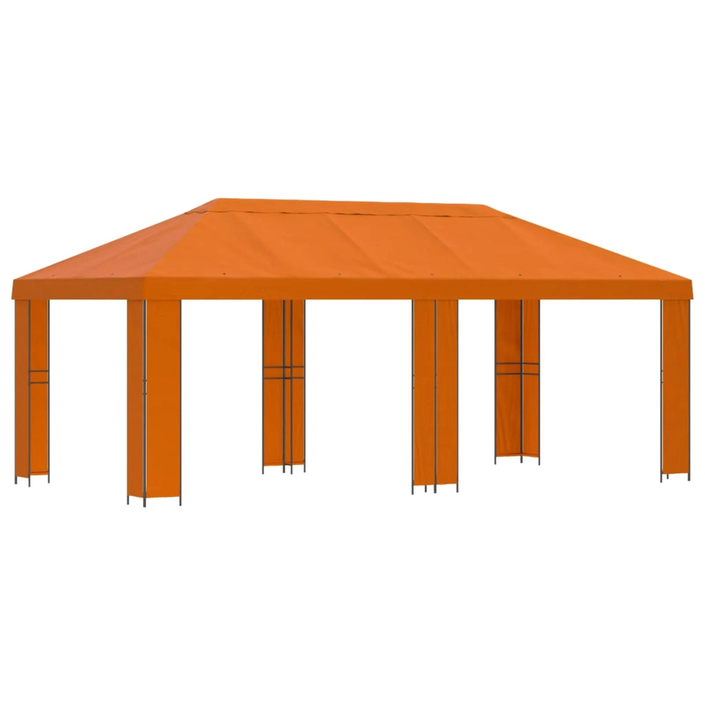 Gazebo da giardino 6 x 3 m Arancione Poliestere e Acciaio 190 3376015