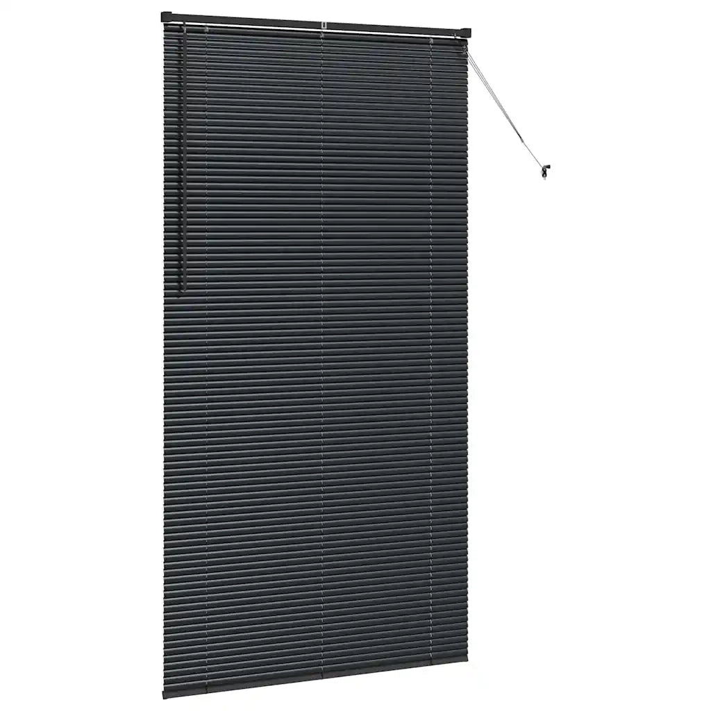 Tendaggi a Veneziana | Tenda a lamelle Nero 220 x 120 cm Alluminio