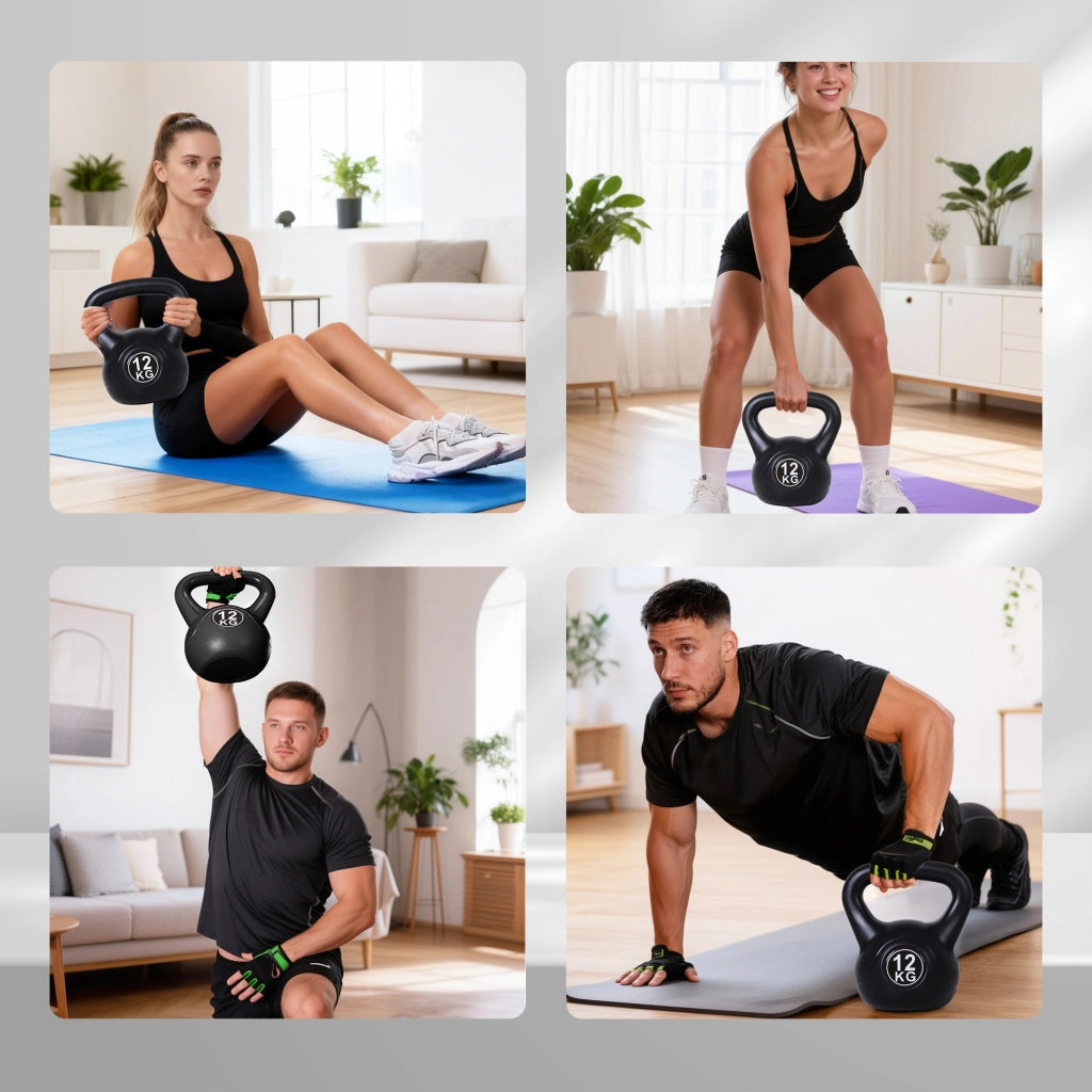 Kettlebell 12 kg ¨C zephmum ¨C 27x21x31 cm nero
