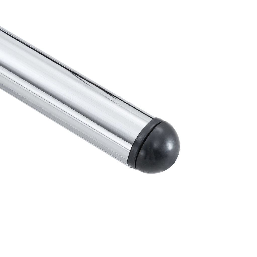 Set di 4 sedie da pranzo moderne in PU bianco e metallo argento; schienale alto 93 cm