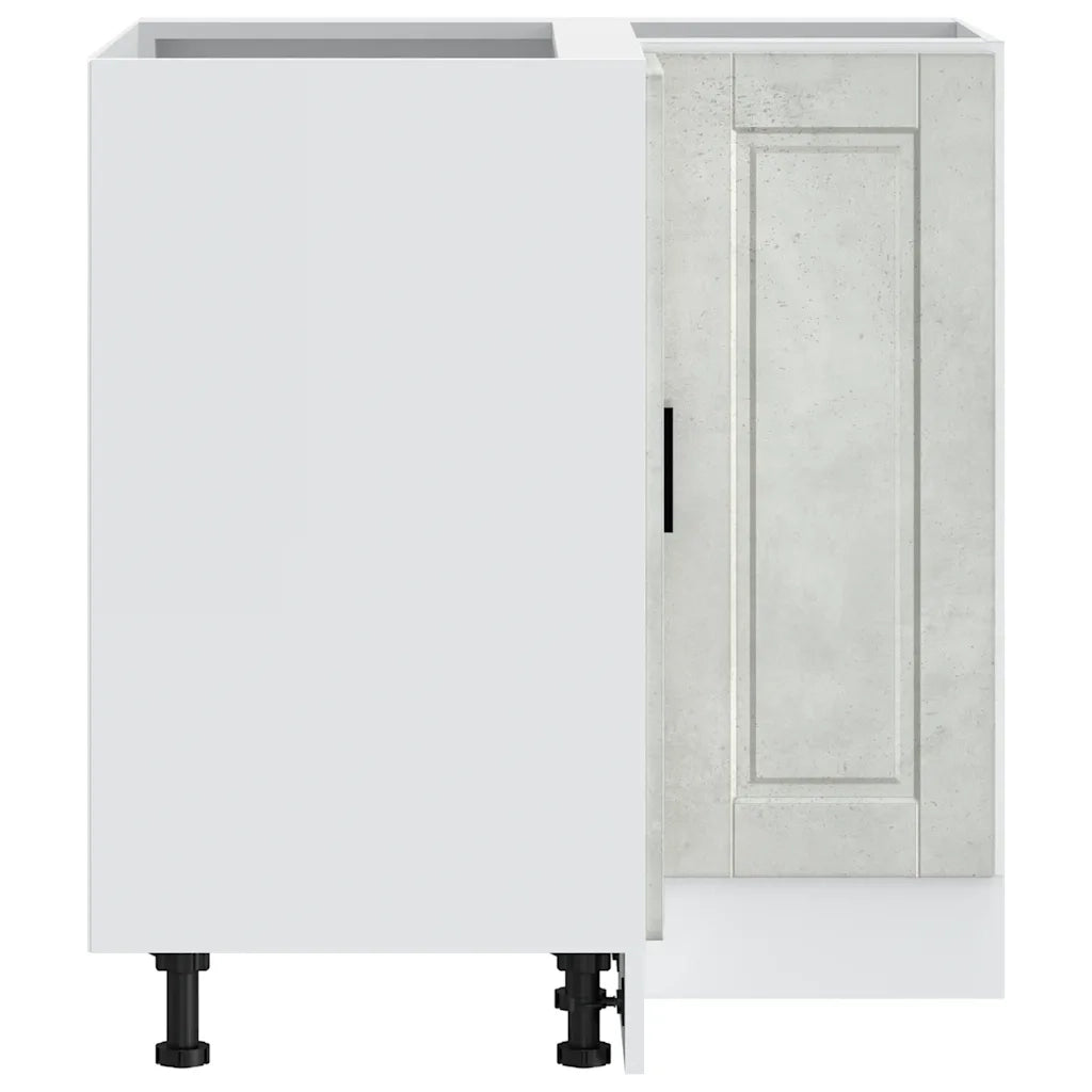 Base ad Angolo Cucina-Mobile Angolare da Cucina Porto Grigio Cemento in Legno Multistrato