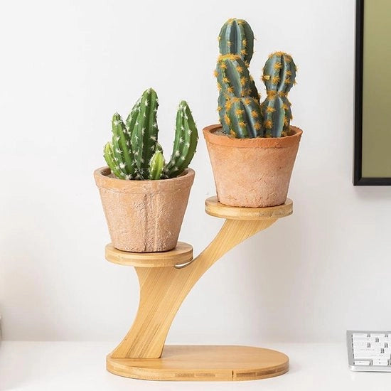 Plantenrek in legno per finestra e tavolo - Standa per ufficio e camera da letto - 2 livelli - Ideale per ufficio e camera da letto