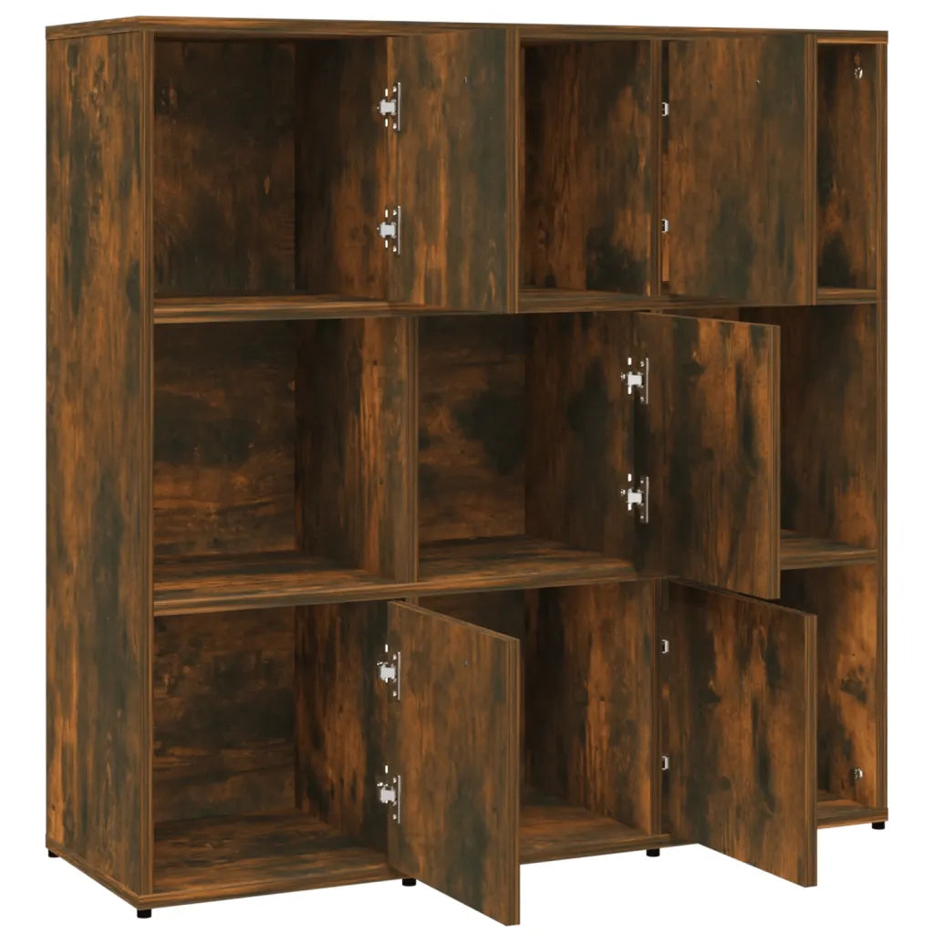 Libreria-Scaffale per Libri-Mobile di Stoccaggio Rovere Fumo 90x30x90 cm in Legno Multistrato