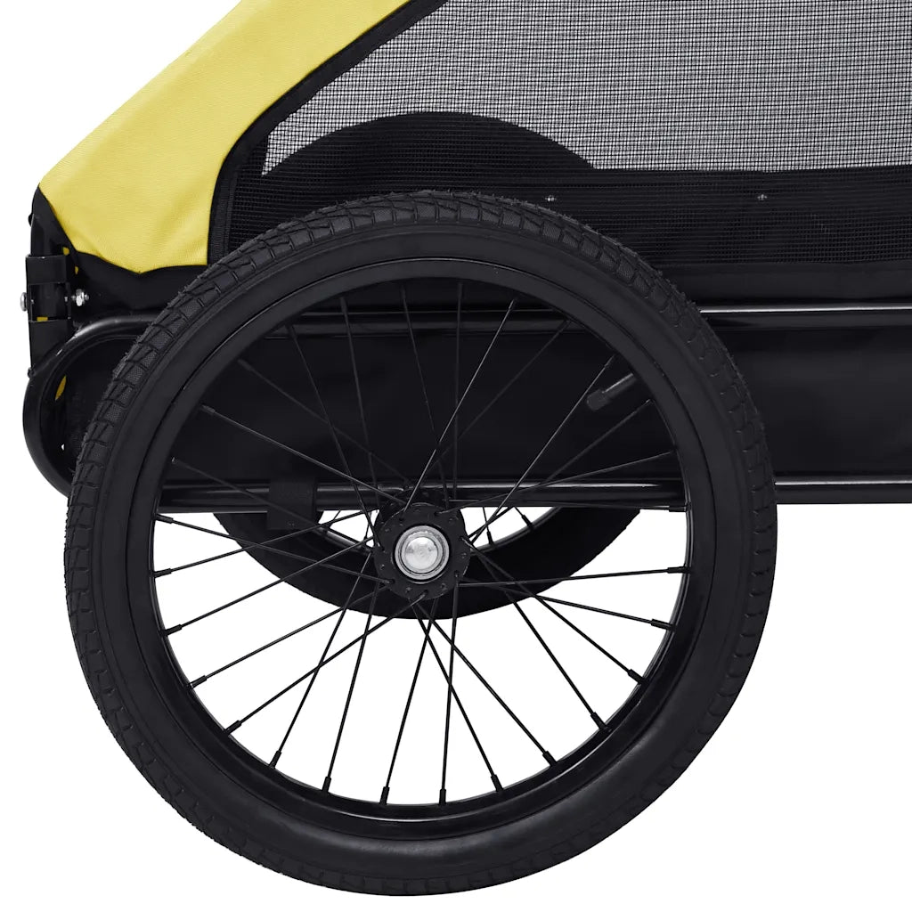 Rimorchio da Bici per Animali Domestici Giallo e Nero 92596