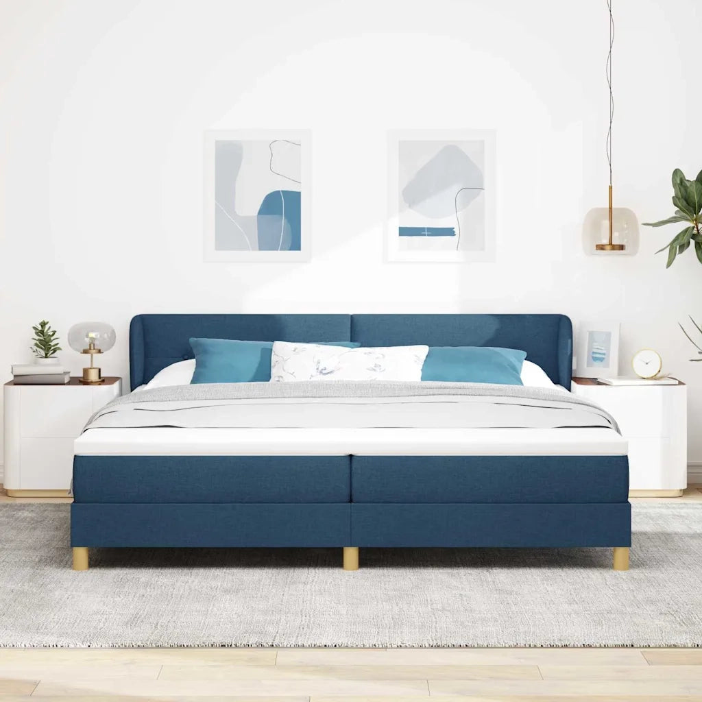 Letto a molle con materasso Blu 200 x 200 cm Tessuto 3340240