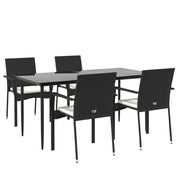 Set da pranzo da giardino in vimini di resina nera da 5 pezzi e cuscini 02_0014887