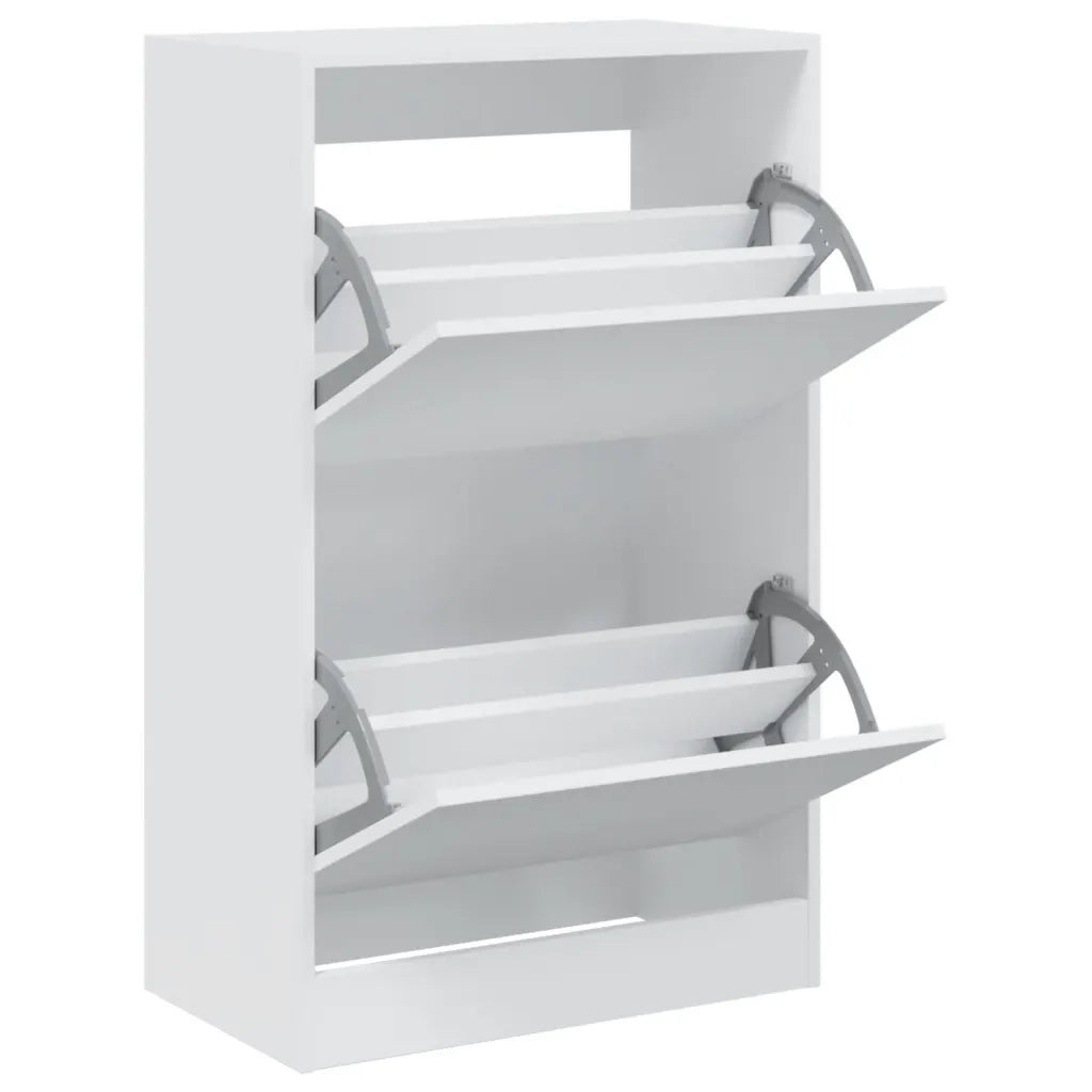 Scarpiera-Scaffale per scarpe Bianca 60x34x96,5 cm in Legno Multistrato