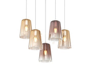 SOSPENSIONE BIANCO RETTANGOLARE 5 LUCI (3 AM + 2 RA) 1164BI-S5 R-AR