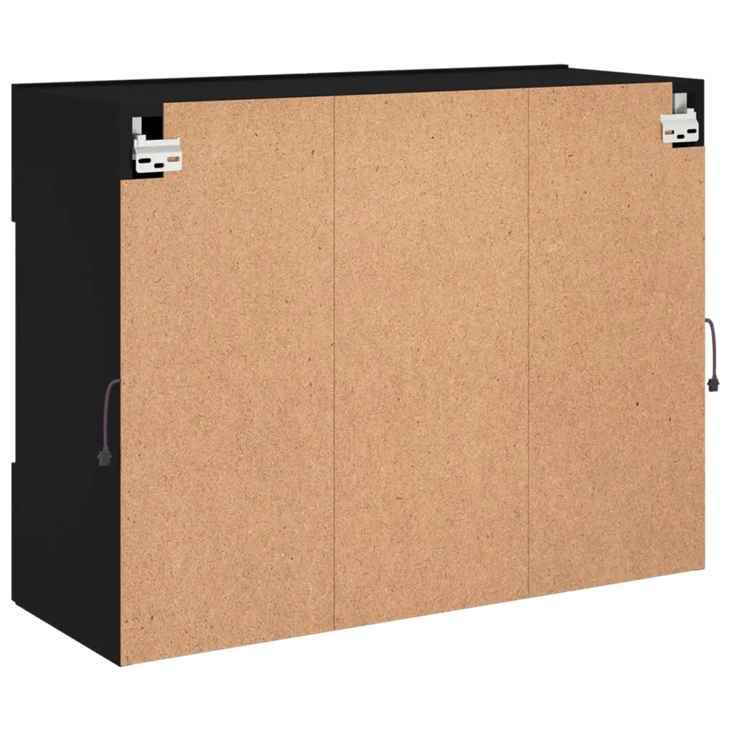 Mobile TV a Parete con Luci LED Nero 78,5x30x60,5 cm 837100
