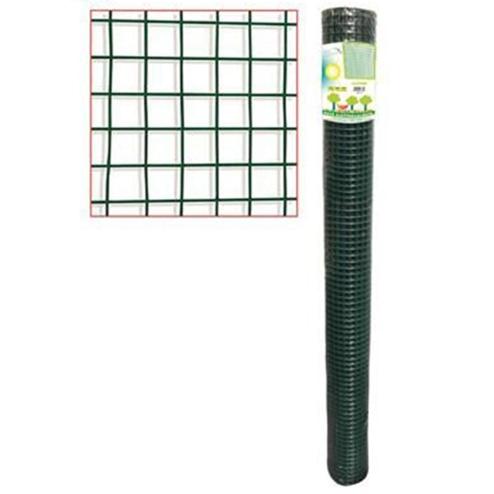 Trade Shop - Rete Metallica Plastificata Verde 1x10mt Maglia 12,7x12,7mm Recinzione Protettiva 57733 -