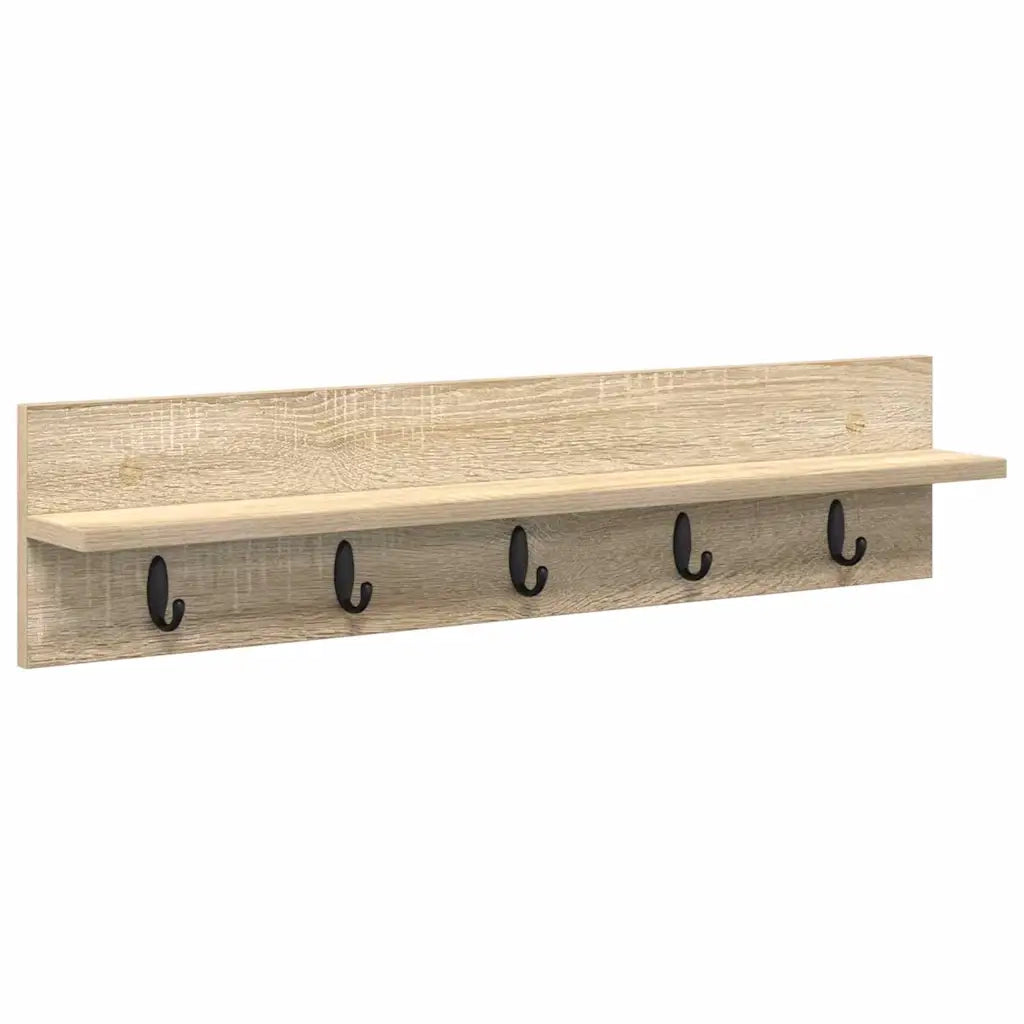vidaXL Appendiabiti a muro rovere sonoma 80 x 10.5 x 18 cm