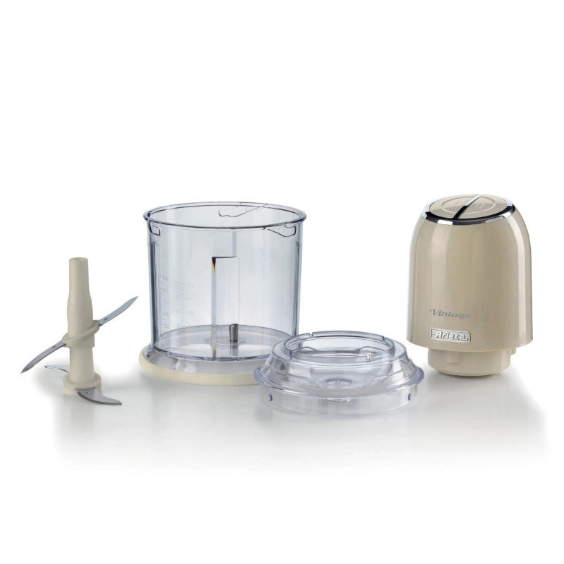 Tritatutto Vintage - 2 Velocità - 4 Lame Acciaio Inox - 400W - Beige