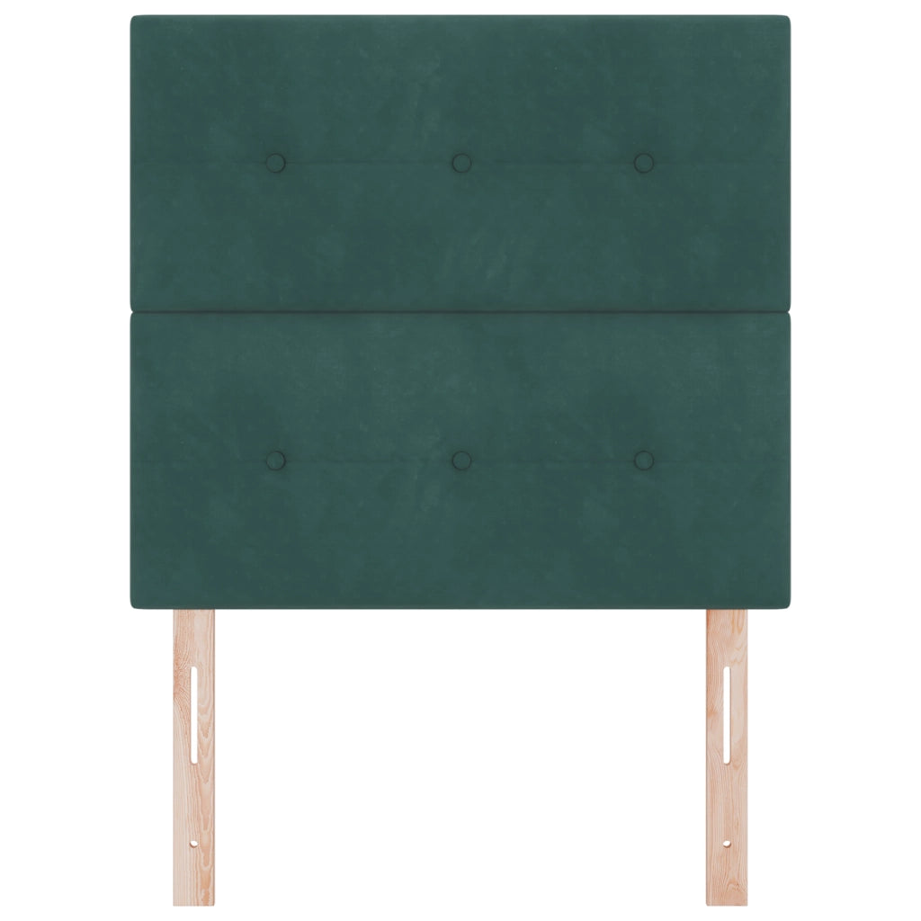 testiera  con bottoni, verde scuro, 80 cm, velluto