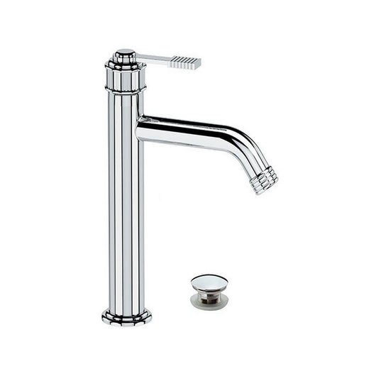 Miscelatore lavabo, altezza media, senza foro sul corpo, con scarico click-clack e troppopieno - serie Atelier