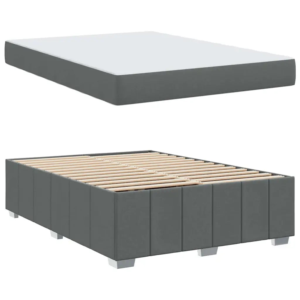 Struttura del letto Grigio scuro 140 x 200 cm Tessuto