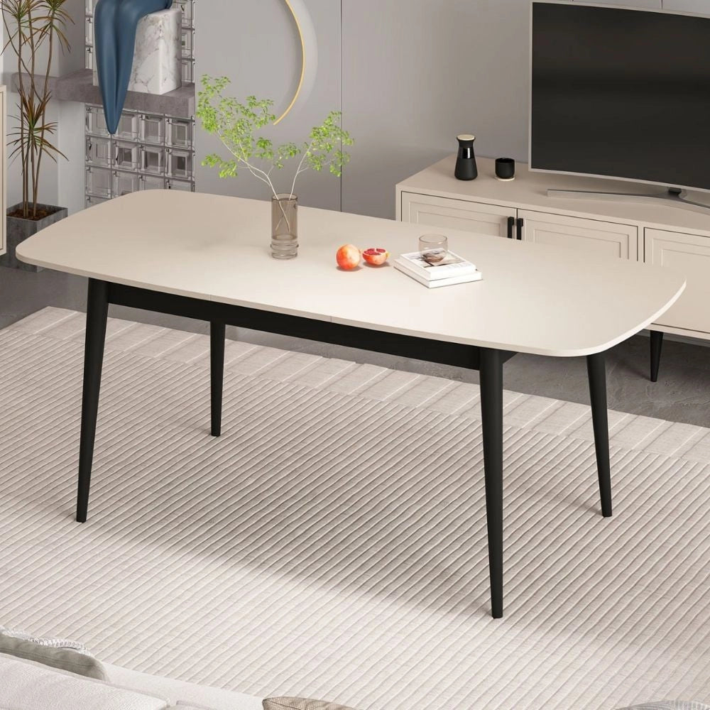 Tavolo allungabile Prime top cashmere e gambe nere 160x90x77H