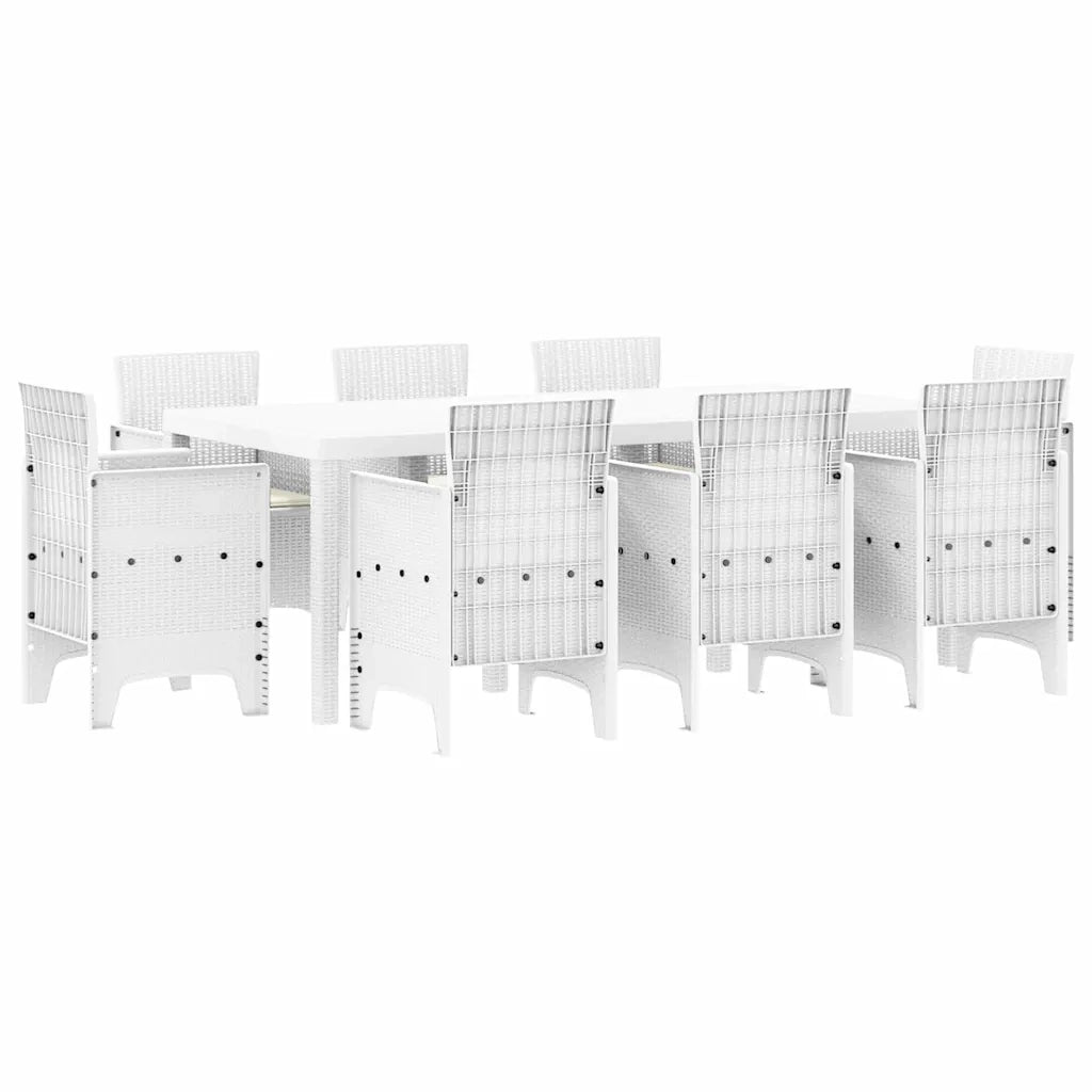 Set da Pranzo per Giardino 9 pcs Bianco Polipropilene 3378586
