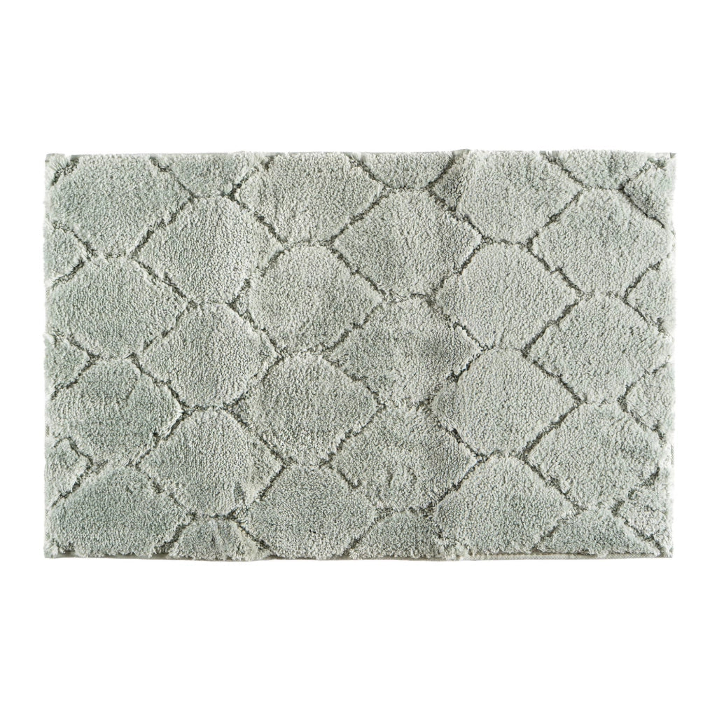 Tappeto Bagno Antiscivolo Effetto Rilievo Assorbente, Morbido, Lavabile in Lavatrice 50x80 / 60x120 cm 60x120 Cm - Salvia