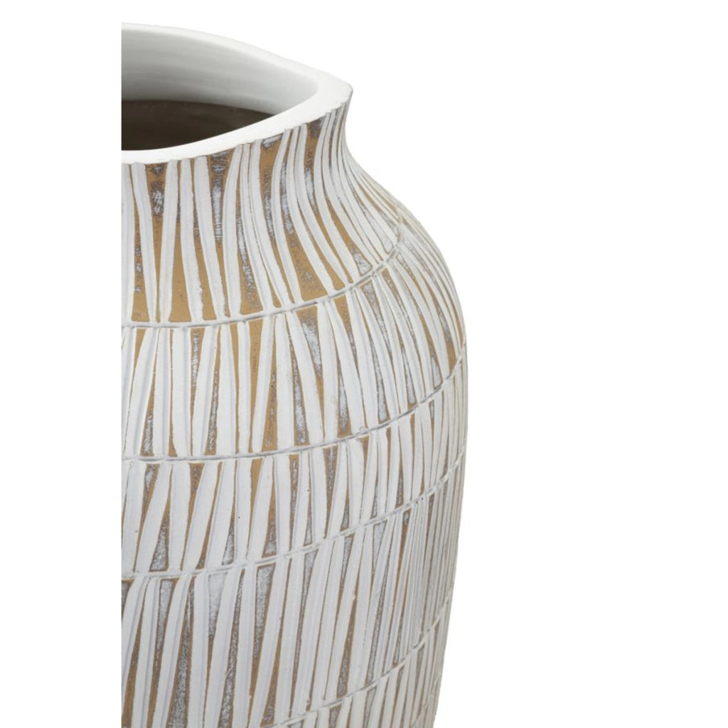 Vaso Decorativo VKH666, Bianco, Poliresina, 23x23x50 cm