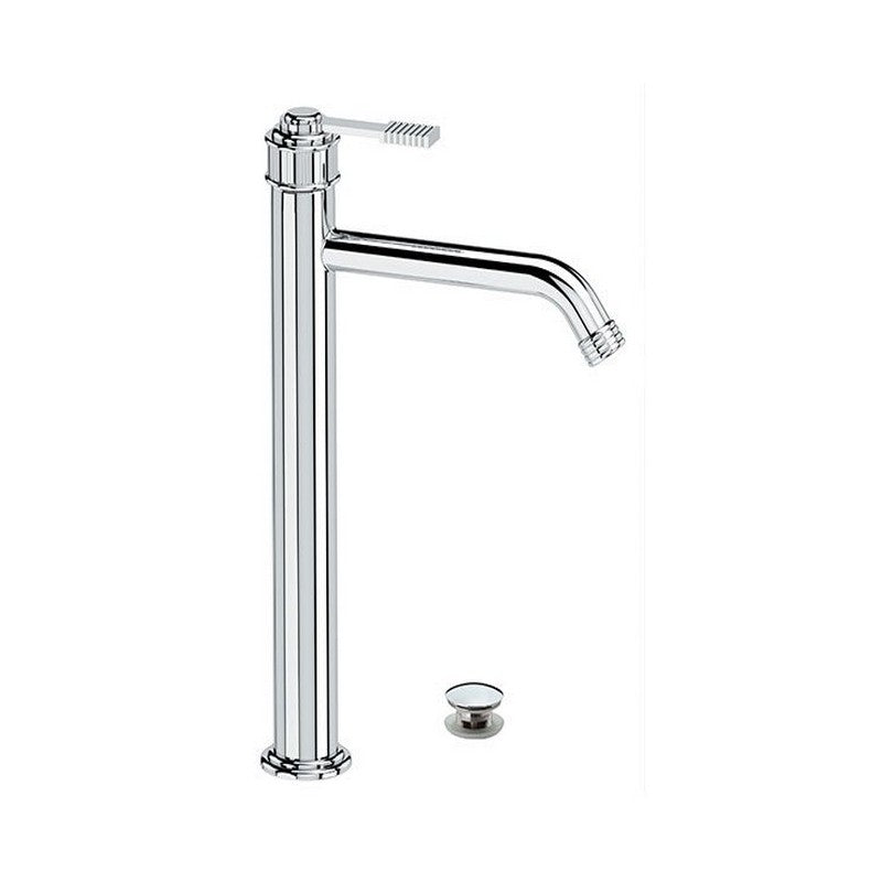 Miscelatore alto per lavabo con scarico click-clack e troppo pieno - serie Atelier