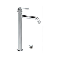 Miscelatore alto per lavabo con scarico click-clack e troppo pieno - serie Atelier