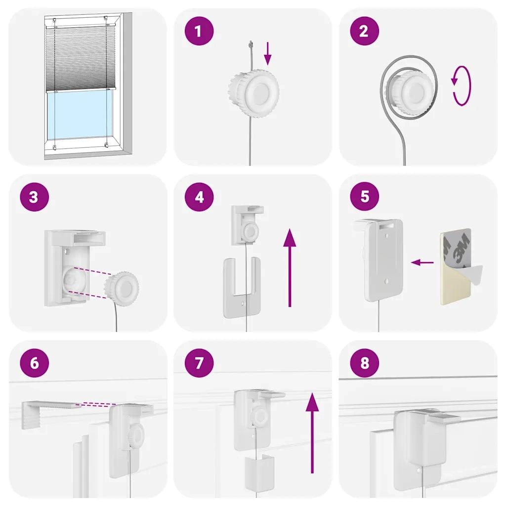 Tenda Plissettata Crema 115x100 cm Larghezza Tessuto 114,4 cm 4015282
