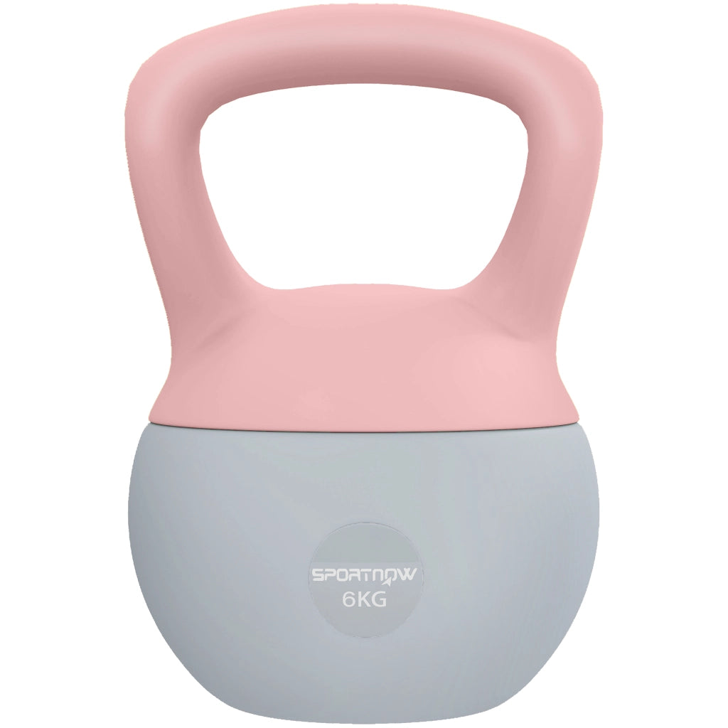Kettlebell 6 kg ¨C Xylo ¨C Impugnatura Antiscivolo Rosa 19x19x28 cm