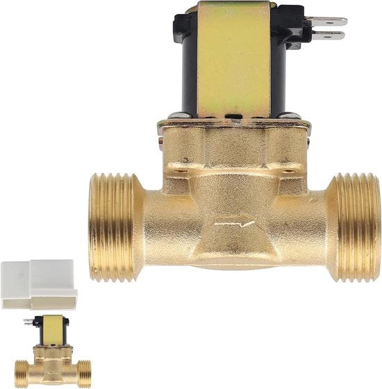 Valvola magnetica elettrica 3/4 pollici AC 230 V normale chiusura, magnetico in ottone - Regolazione dell'acqua, valvola elettrica magnetica con coperchio bianco