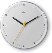 Orologio analogico da parete con movimento a quadri di quarzo, facile da leggere, 23 cm di diametro in bianco.